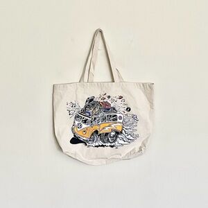 NEW Grateful Dead Farewell Tour Lot Artist Made Volkswagen Bus Canvas Tote Bag